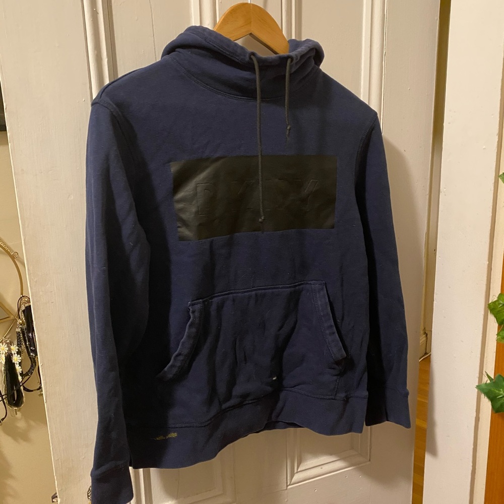 DKNY embossed pullover hoodie sweatshirt